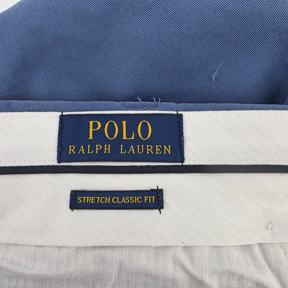 Polo Ralph Lauren Mens Stretch Classic Fit Chino Shorts Blue Size 40 Golf Preppy